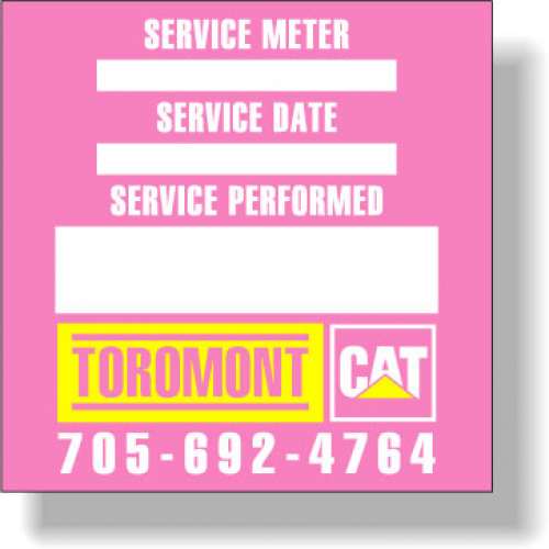 Fluorescent Pink Butt-Cut Roll Labels (4 sq/in), Spot Colour