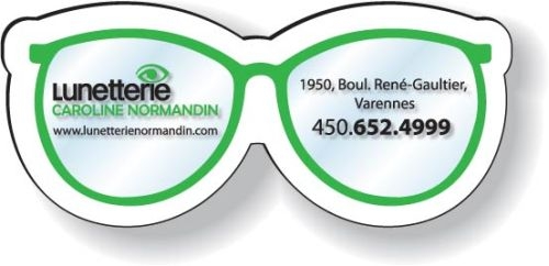 Stock Eye Glasses Magnet .020, Full Color Digital, White Vinyl Topcoat