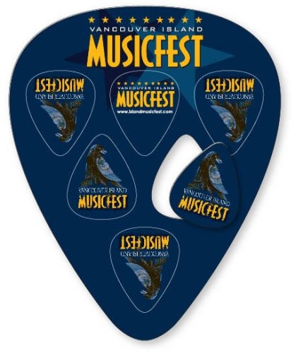 Large Guitar Pick Shape with 6 Picks, .030 white compressed laminated plastic (3.75