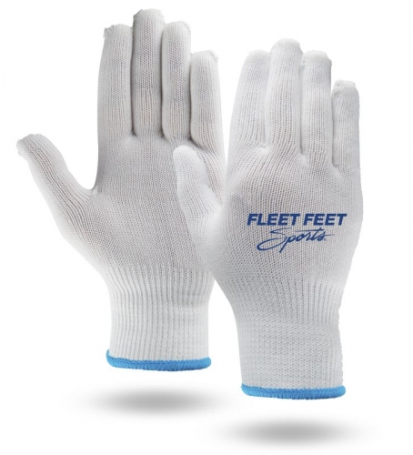 White High Performance Knit Running Gloves