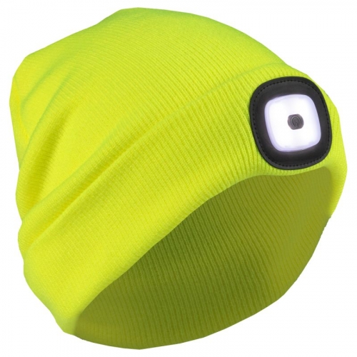 Aware Wear® Hi-Viz Lime LED Rechargeable Knit Hat
