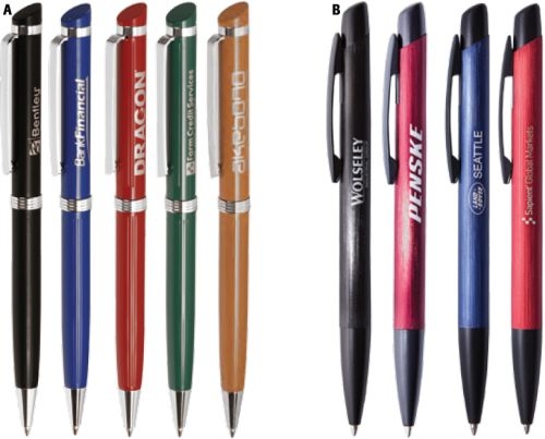 Iclic™ Push Top Ballpoint Pen w/Metallic Brushed Finish