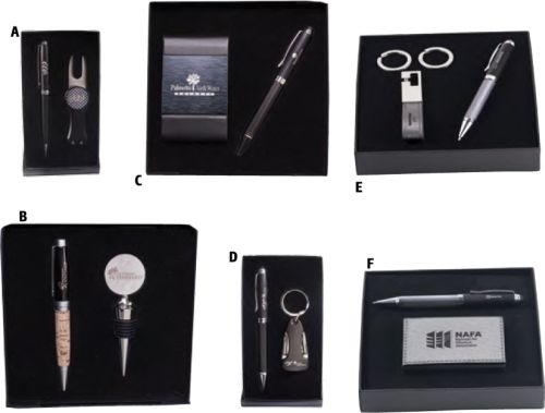 Twist-Action Ballpoint Pen And Multi-Tool Keychain Small Gift Set