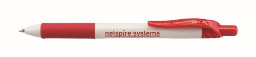 EnerGel-X® White Barrel Metal Tip Gel Ink Pen - Red