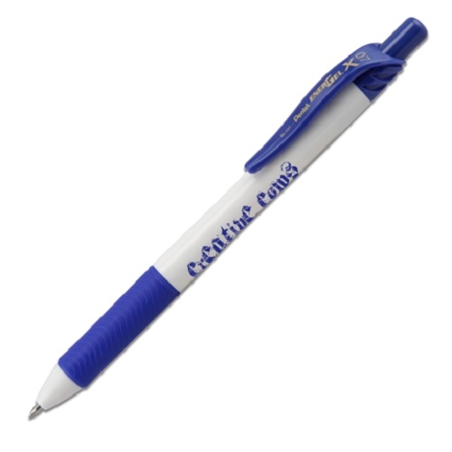 EnerGel-X® White Barrel Metal Tip Gel Ink Pen - Blue