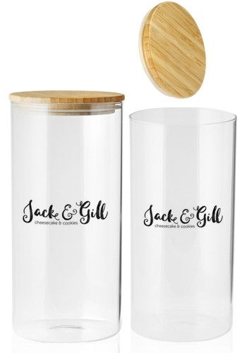 37 Oz. Store N Go Glass Storage Jars with Bamboo Lids