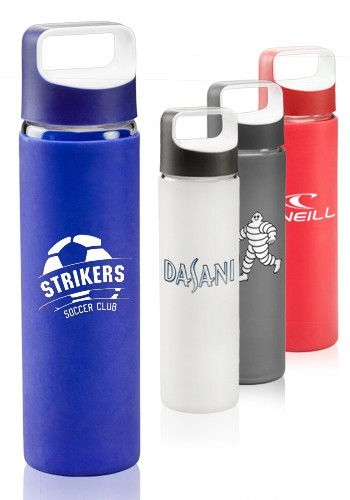 18 Oz. Glass Water Bottles with Silicone Sleeves