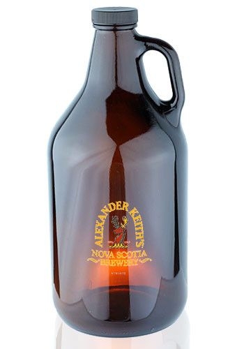 64 Oz. Amber Handle Glass Beer Growler