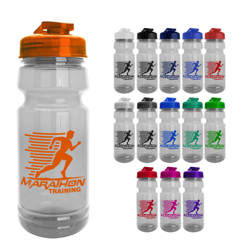 The Trainer - 24 oz. Clear Sports Bottle with USA Flip lid
