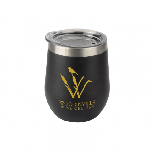12 oz Stemless Wine Glass with Stainless Steel Band