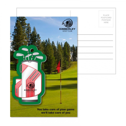 Post Card With Full-Color Golf Bag Luggage Tag