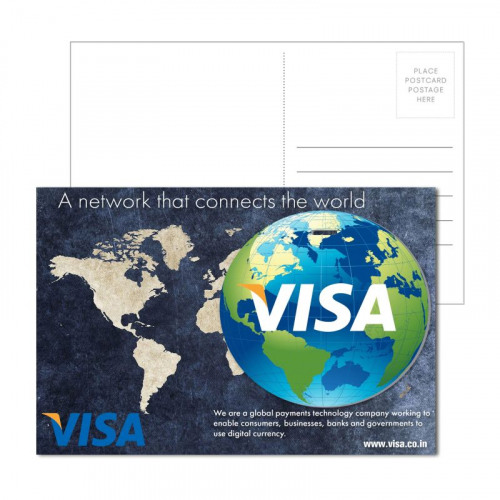 Post Card With Full-Color Globe Luggage Tag