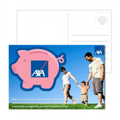 Post Card w/Full Color Piggy Bank Coaster