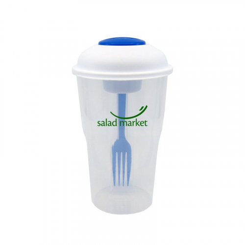 Salad Shaker Container with Fork and Dressing Container