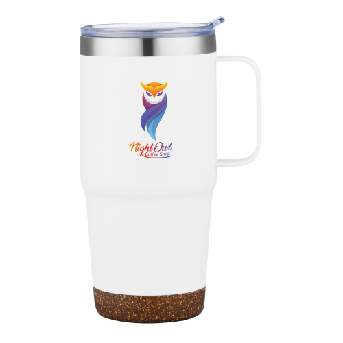 24 oz. Travel Mug with Cork Base and Handle