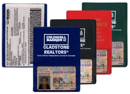 Copy Guard Vinyl Insurance Card Holder w/ Extra Pocket