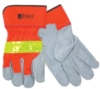 Hi-Viz Leather Gloves w/Safety Cuffs
