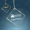 Clear Glass Beveled Square Ornament
