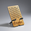 Phone Holder, Rectangle Alder Wood with Textile Cut-out Design