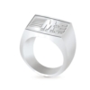 Stock Rectangular Men's Sterling Silver Ring