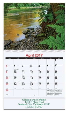 Waterways Monthly Wall Calendar w/Coil Bound (10 5/8