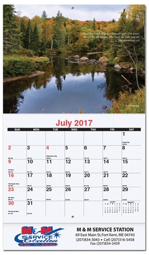 Bible Verses Monthly Wall Calendar w/Stapled (10 5/8