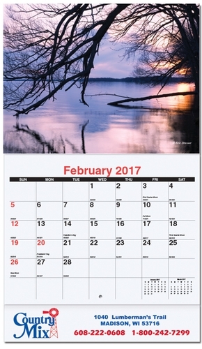 Scenic Water Monthly Wall Calendar w/Stapled (10 5/8