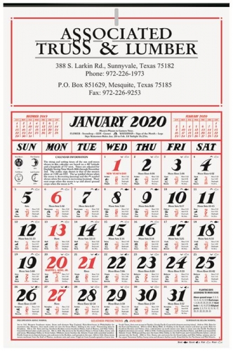 Almanac Calendar (12¼