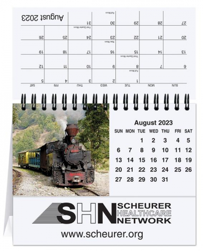 Magnificent Trains Tent Desk Calendar (5 13/16