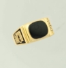 Corporate Fashion Large Men's Ring W/ Black Rounded Rectangle Stone