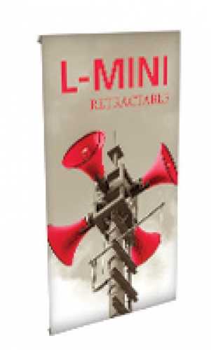 L Mini Spring Back Tabletop Banner Stand