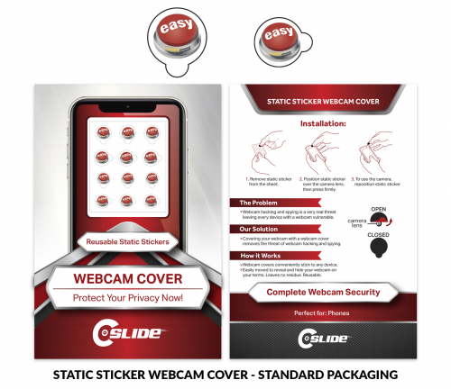 Static Sticker Webcam Cover with Standard Packaging