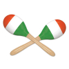 Wooden Red, White, and Green Maraca's w/ a Custom Direct Pad Print on the White Stripe