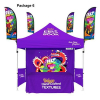 Trade Show Booth PACKAGE6 10' Canopy Tent + 6' Table Throw 3 Side +9' Feather Flag +Back wall Kit