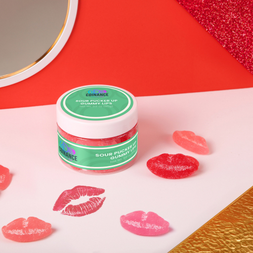 Sour Pucker Up Gummy Lips: Small Jar