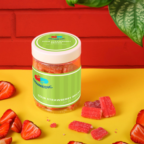 Sour Strawberry Bricks: Large Jar